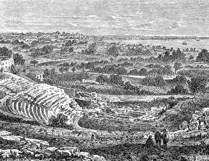 View over the landscape of the historic city of Syracuse