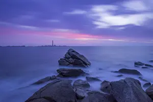 View to the lighthouse on I'lle Vierge at dusk