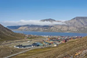 View over Longyearbyen, capital of Spitsbergen
