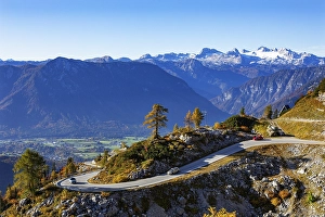 Category Mountain Landscapes Prints: View from the Loser Panoramastrasse into the Ausseerland and to the Dachstein