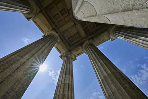 Framed Print : View of magnificent stone columns under a bright sun in a clear sky
