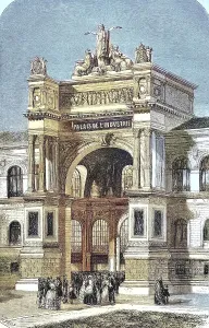 View of the main entrance to the Palace of Industry at the 1855 World's Fair