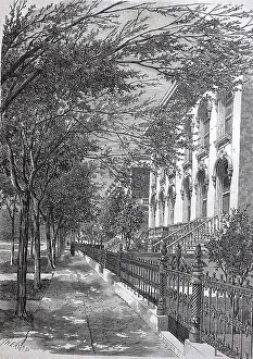 View of a main street of Chicago in 1890