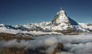 Category Mountain Landscapes Prints: View of the Matterhorn above the clouds