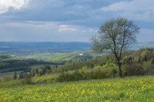 View from the Maulkuppe, mountain in the Hessian Rhon nature park Park