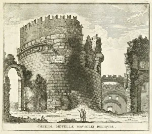 View of the mausoleum of Cecilia Metella