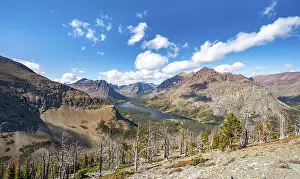 View of Two Medicine Lake, hiking trail to Scenic Point
