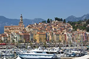 View of Menton town, France. horizontal shot