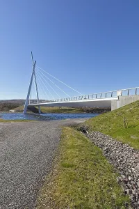 View of modern Tana bridge in clear summer weather
