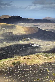 View from Montana Guardilama to the volcanic landscape around La Geria