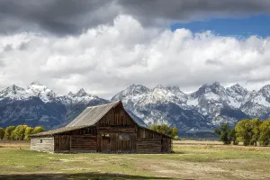 View of Mormon Row near Jackson Wyoming
