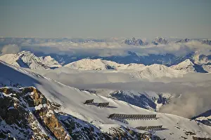 View from Mount Kitzsteinhorn on snow covered mountains