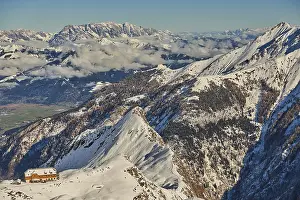 View from Mount Kitzsteinhorn on snow covered mountains