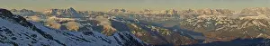 View from Mount Kitzsteinhorn on snow covered mountains