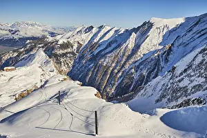 View from Mount Kitzsteinhorn on snow covered mountains