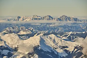 View from Mount Kitzsteinhorn on snow covered mountains