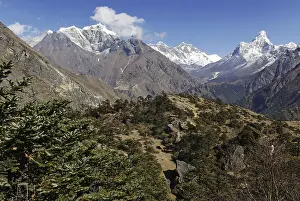 View of Mount Lhotse, 8501 metres and Mount Ama Dablam