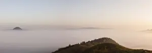 View from the top of the mountain above the clouds