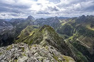 View of mountain landscape, mountain peak on the Carnic main ridge