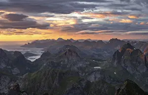View over mountain top and sea