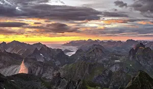 View over mountain top and sea