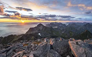 View over mountain tops and sea