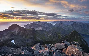 View over mountain tops and sea