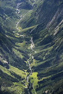 View of a mountain valley, Zemmgrund with Zemmbach stream