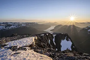 View of mountains and fjord Faleidfjorden