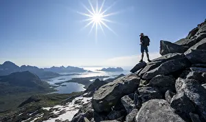 View of mountains and fjord landscape