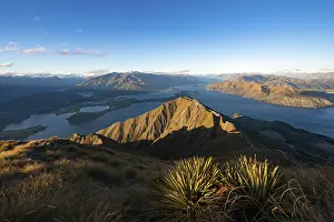 View of mountains and lake from Mount Roy