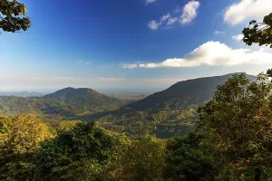 View over the mountains to the sea