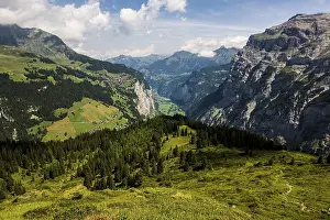 View of Muerren and the Lauterbrunnen Valley