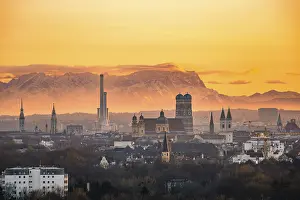 View over Munich with Church of Our Lady