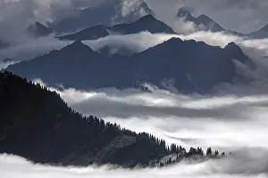 View from the Nebelhorn summit to mountains of the Allgau Alps