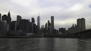 View to new york with the suspension bridge
