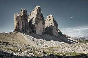 View of the north faces of the Three Peaks