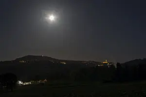 View from north to Poehlberg and Annaberg-Buchholz with St