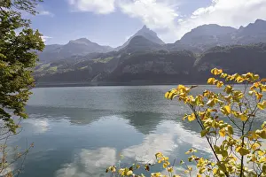 View from the north shore to the mountains in the south of Lake Walen