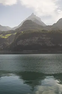 View from the north shore to the mountains in the south of Lake Walen