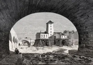 View of the Notre-Dame bridge pump