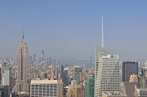 View from the observation deck "Top of the Rock" at the Rockefeller Center towards downtown Manhattan