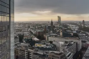 View of the old town, the banks of the Main and the ECB