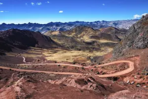 Framed Print : View of the Pachachani Valley, Rainbow Mountains