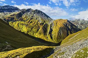 View of pass Furkapass, valley of Urserental