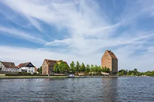 View over the Peene to the town of Loitz
