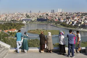 View from Pierre Loti Hill across the Golden Horn to Sisli