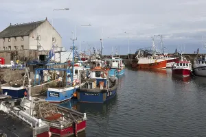 View of Pittenweem harbour in Fife