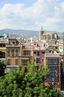 View over Placa de la Reina, a square in the old town