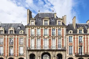 View of the Place des Vosges in Paris